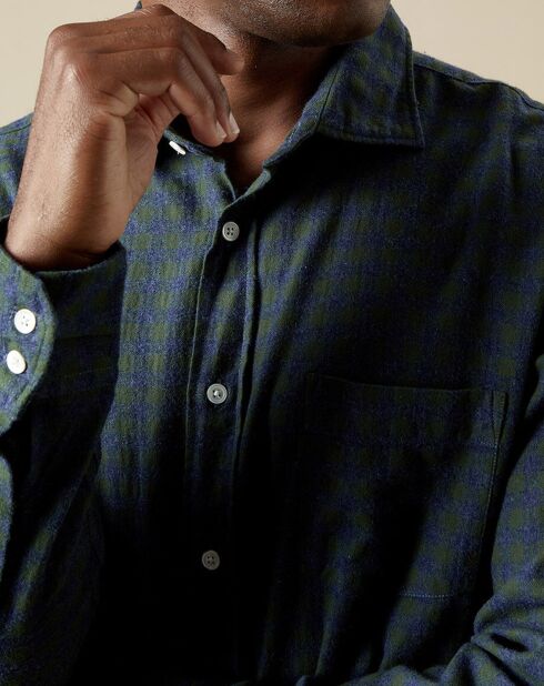 Chemise en Flanelle regular Paul à carreaux graphite