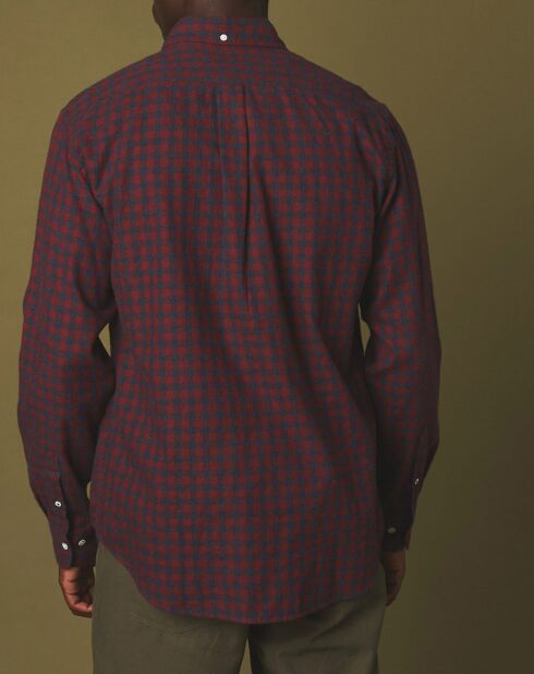Chemise en Flanelle regular Pitt à carreaux rouge/indigo