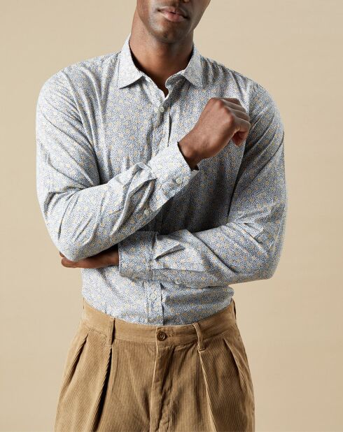 Chemise slim Sammy imprimée blanc/gold/navy