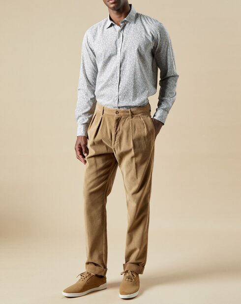 Chemise slim Sammy imprimée blanc/gold/navy