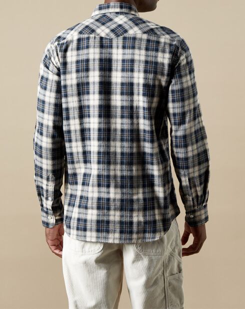Chemise en Flanelle slim Storm à carreaux navy/natural/camel/chalk