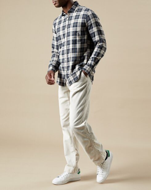 Chemise en Flanelle slim Storm à carreaux navy/natural/camel/chalk