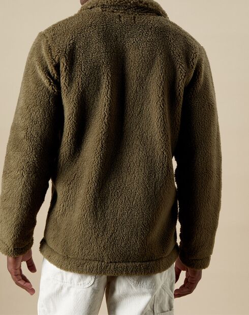 Veste en Fausse Fourrure Utility army
