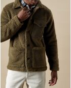 Veste en Fausse Fourrure Utility army
