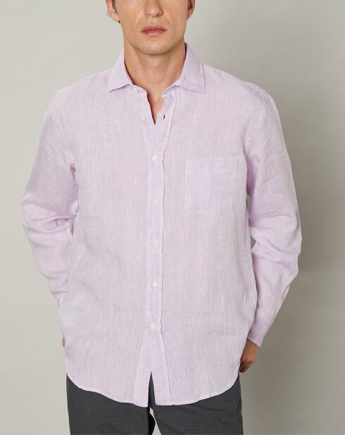 Chemise regular 100% Lin Paul parme