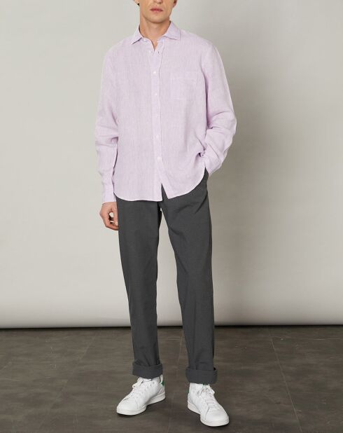 Chemise regular 100% Lin Paul parme