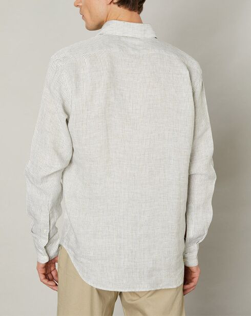 Chemise regular 100% Lin Paul army