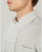 Chemise regular 100% Lin Paul army