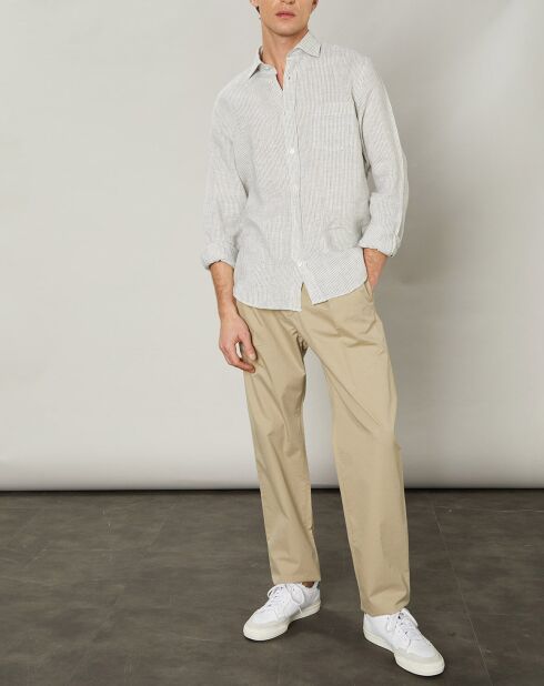 Chemise regular 100% Lin Paul army