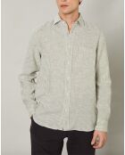 Chemise regular 100% Lin Paul army