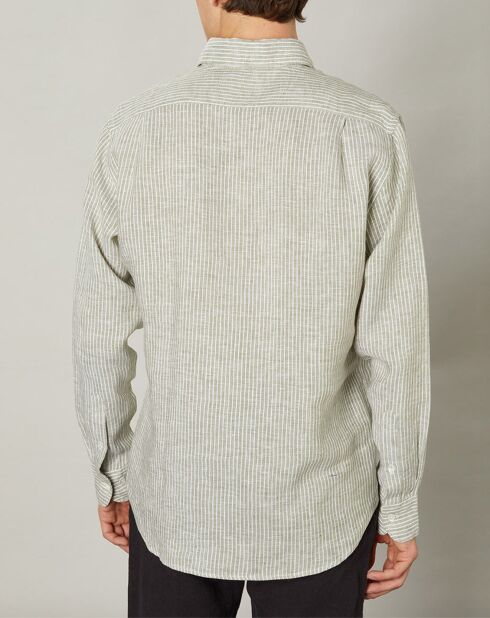 Chemise regular 100% Lin Paul army