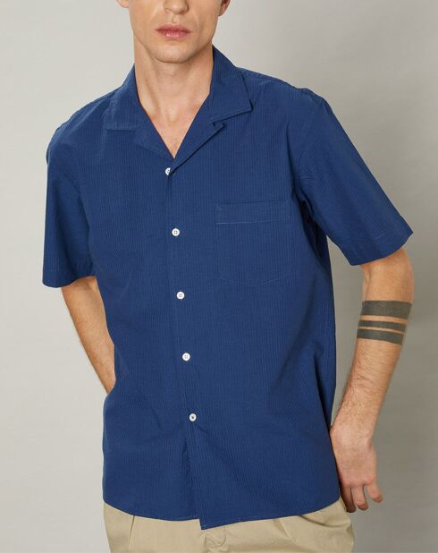 Chemise regular Palm bleue