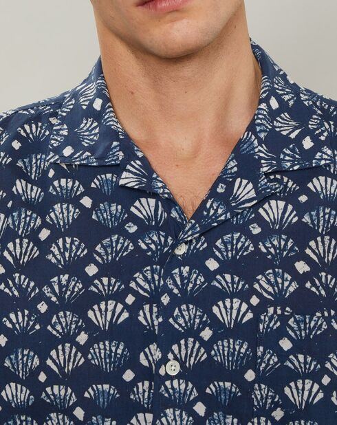 Chemise regular Palm indigo