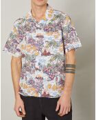 Chemise regular Palm bleu/rose