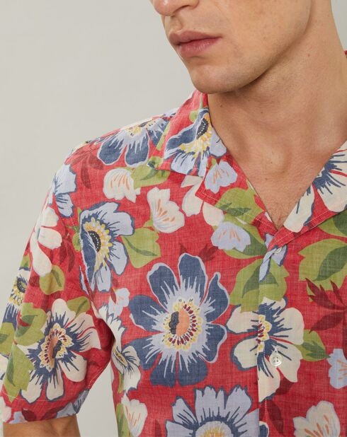 Chemise regular Palm rouge