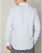Chemise slim 100% Lin Storm bleu ciel
