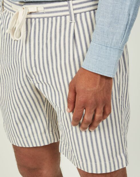 Short Tank écru/bleu