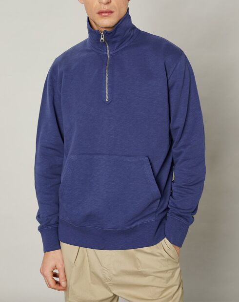 Sweat Light Half Zip bleu worker