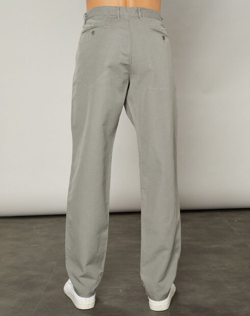 Pantalon en Coton & Lin Tyron vert de gris