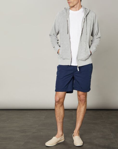 Sweat à capuche zippé en éponge ciment