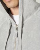 Sweat à capuche zippé en éponge ciment