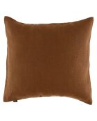 Housse de coussin 100% Lin Porticcio moka - 45x45 cm