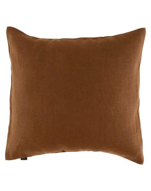 Housse de coussin 100% Lin Porticcio moka - 45x45 cm