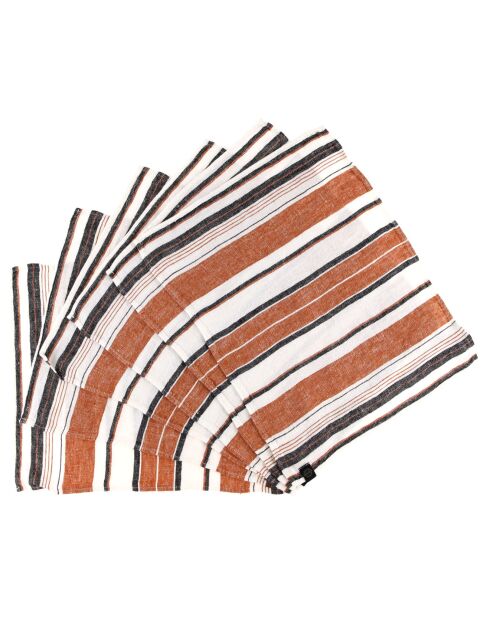 6 Sets de table en Lin & Coton Ajaccio cuivre - 35x45 cm