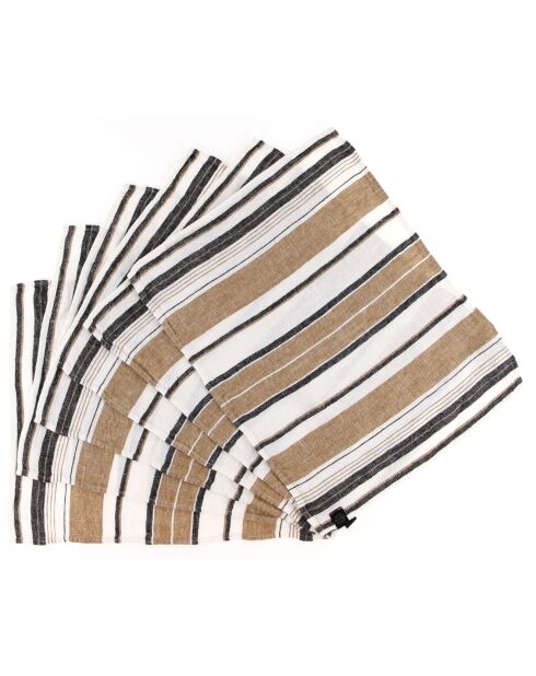 6 Sets de table en Lin & Coton Ajaccio tabac - 35x45 cm