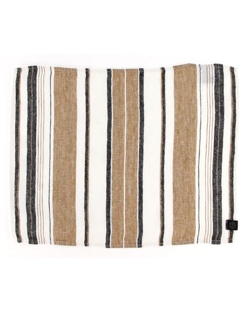 6 Sets de table en Lin & Coton Ajaccio tabac - 35x45 cm