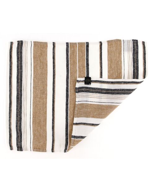 6 Sets de table en Lin & Coton Ajaccio tabac - 35x45 cm