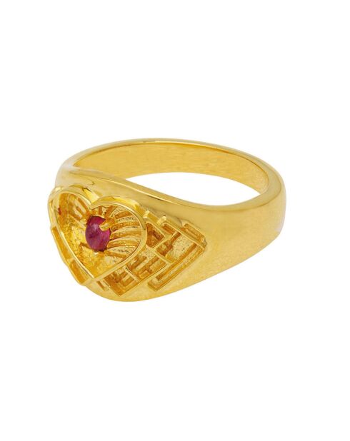 Bague Medaille Art Dec en Laiton doré