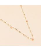 Collier Pondy2 Quartz rose & Opale rose