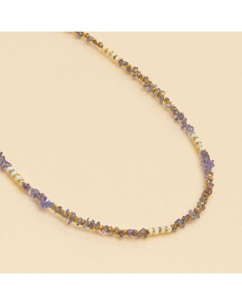 Collier Pacific Tanzanite & Agate blanche