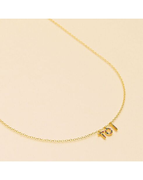 Collier Tatoo Toi Zircon en Laiton doré