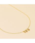 Collier Tatoo You Zirconen Laiton doré