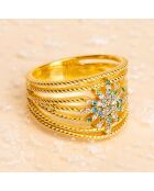 Bague Semainier Flocon Multi pierres claires