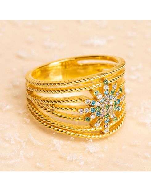 Bague Semainier Flocon Multi pierres claires