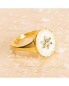 Bague Flocon Zircons Multi pierres claires