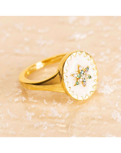 Bague Flocon Zircons Multi pierres claires