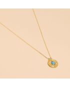 Collier Medaille Tribal Turquoise