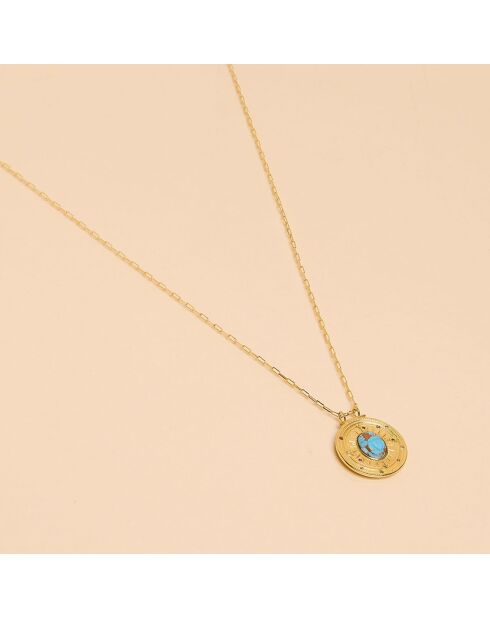 Collier Medaille Tribal Turquoise