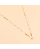 Collier Long Pondy Opale rose