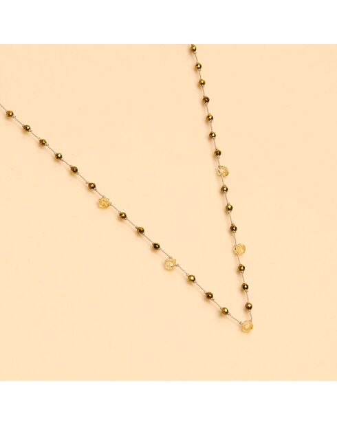 Collier Pondy Pyrite dorée