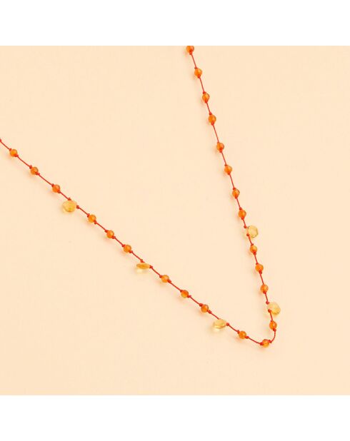 Collier Pondy Cornaline & Citrine