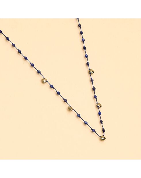 Collier Pondy Lapis & Pyrite