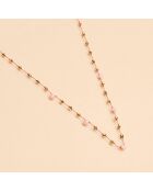 Collier Pondy Pyrite dorée & Opale rose