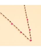 Collier Pondy Rubis & Pyrite