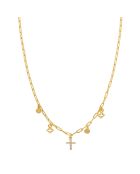 Collier Pampilles Croix en Laiton doré