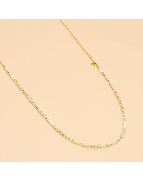 Sautoir Pacific Howlite & Opale rose